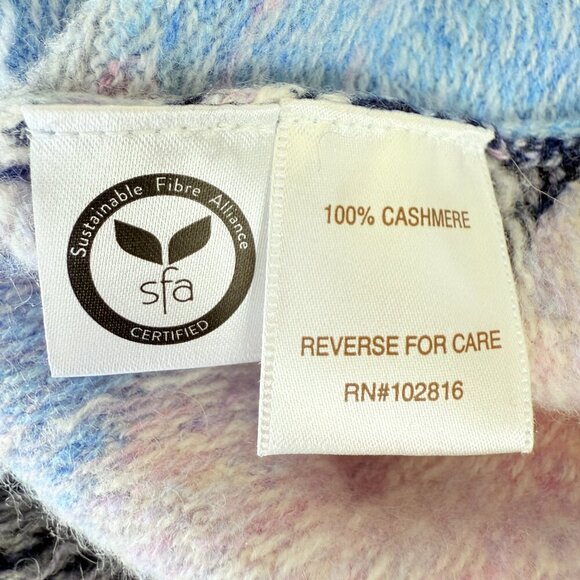 Garnet Hill 100% Cashmere Patchwork Boho Pullover Sweater | S - Picture 7 of 9